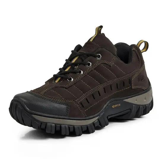 Tênis Coturno Adventure Couro Legítimo Strong Front Trekking Stop Boots - R40 - Café