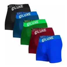 Kit 5 Cuecas Boxer Masculinas Algodão Confortável Macia Respirável Adulto D'Luxe Premium Atacado