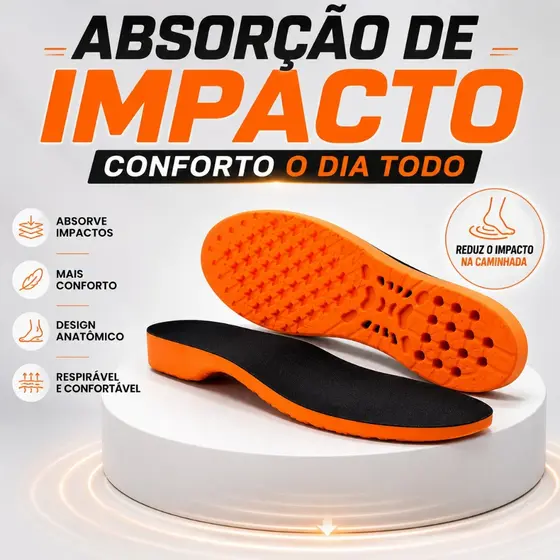 Palmilha De Gel Ortopédica Macia Coturno Bota Anatômica Confortável Absorção de Impacto Trabalho