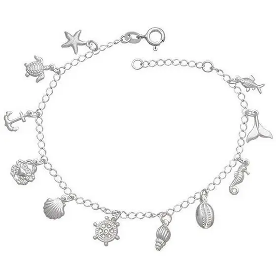 Pulseira Feminina Elementos Do Mar Prata 925