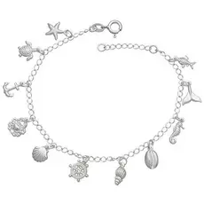 Pulseira Feminina Elementos Do Mar Prata 925