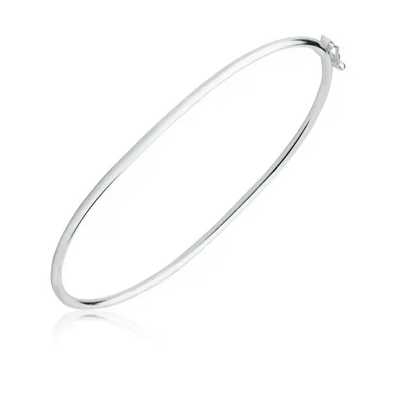 Pulseira Bracelete Liso Feminino De Prata 925