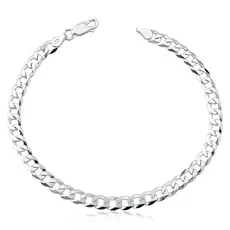 Pulseira Masculina Italiana Grumet Escama 5mm De Prata 925