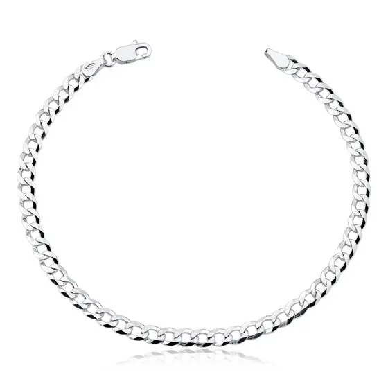 Pulseira Masculina Prata Maciça 925 Grumet - 3mm