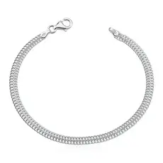 Pulseira Masculina de Prata 925 Lacraia 22cm