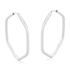 Argolas Hexagono Prata 925 12mm