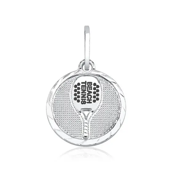 Pingente Prata 925 Raquete de Beach Tennis