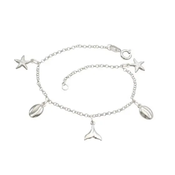 Pulseira Feminina de Prata 925 Elementos do Mar