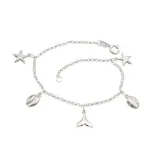 Pulseira Feminina de Prata 925 Elementos do Mar