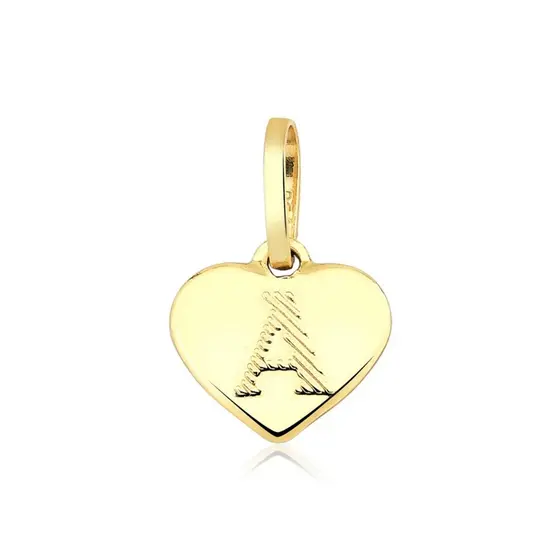 Pingente de Ouro 18k Coração com Letra