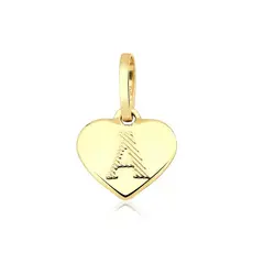 Pingente de Ouro 18k Coração com Letra