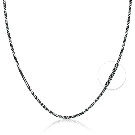 Corrente Feminina Pipoca Bali Prata 925
