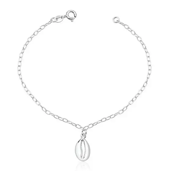Pulseira Feminina de Prata 925 Búzio pendente