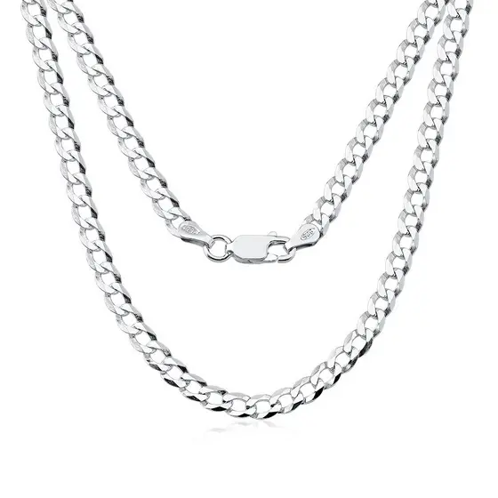 CORRENTE PRATA 925 GRUMET 1x1 ITALIANA 60CM 4,5MM