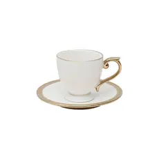 Xícara De Café E Pires Borda Dourada Em Porcelana Paddy 90ml