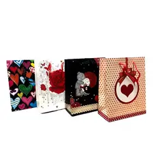 Sacola de Papel 3D para Presente Decorada Luxo Pequena 23x18x8cm