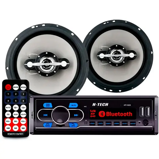 Par De Auto Falantes 6 Polegadas 140w + Radio Bluetooth Usb