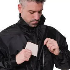 Capa De Chuva Para Motociclista Jaqueta com Bolso e Calça Em Nylon Reforçada Impermeável