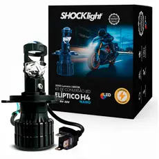 Lampada Farol Led Moto H4 Eliptico Projetor 6500k Shocklight