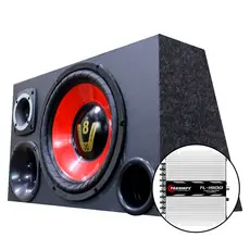 Caixa Trio Som Automotivo Completa Selada + Modulo Amplificador