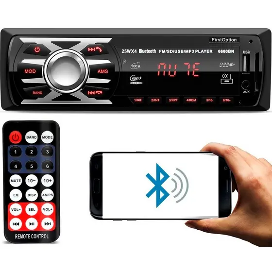 Som Automotivo Com Usb, Bluetooth E Leitor De Cartão Sd Auto Radio Carro