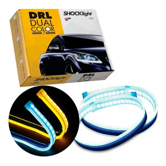 Fita Barra Led 45 Cm Dual Color Shocklight Carro Moto Tuning