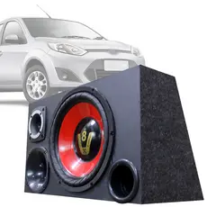 Caixa Trio Som Automotivo Trio Completa Subwoofer Ford Fiesta New Fiesta