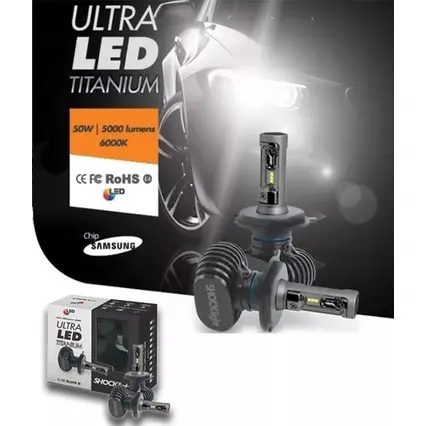 Par De Lâmpadas Ultra Led Titanium Shocklight H27