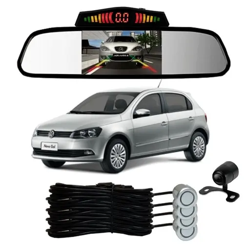 Sensor De Ré + Espelho Camera Ré Vw Gol Prata