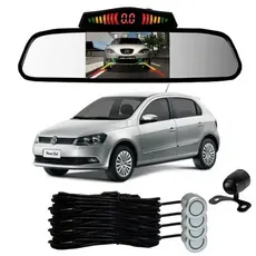 Sensor De Ré + Espelho Camera Ré Vw Gol Prata