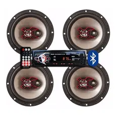 Kit Som Bluetooth Siena + 4 Alto Falante Bravox 200w