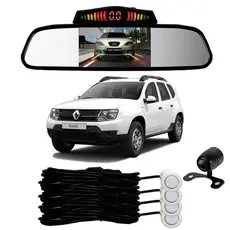 Sensor De Ré + Espelho Camera Ré Renault Duster Branca