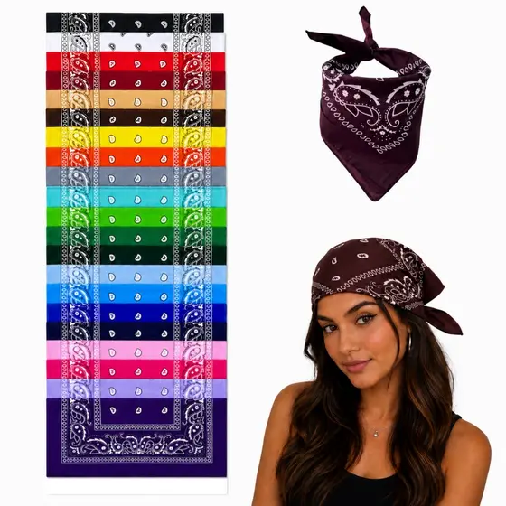 Bandana Lenço Estampado Em Poliéster Várias Cores
