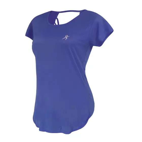 Blusa Feminina Fitness Manga Curta Abertura Na Costa Academia Caminhada Treino Drayfit