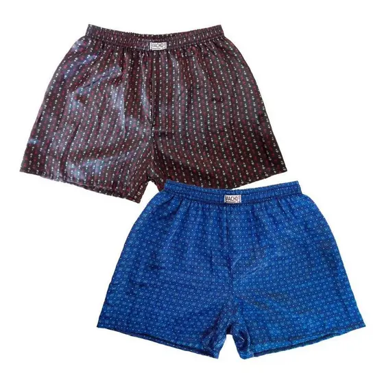 Cueca Samba Canção Elástico Seda Cetim Estampada Luxo