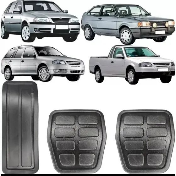 kit Capa Pedal Borracha Gol Voyage Parati Saveiro Passat
