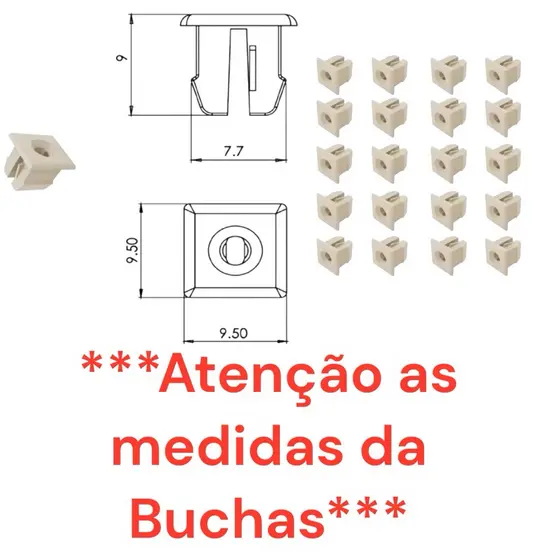 Bucha Placa fixação de acabamentos internos