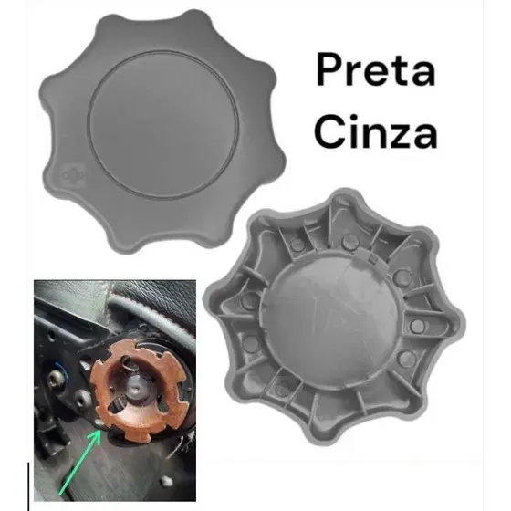 Roldana Manopla Banco Fox Spacefox Amarok Golf Polo Modelo Pressão Cores Preta e Cinza 1 ou 2 Unidades