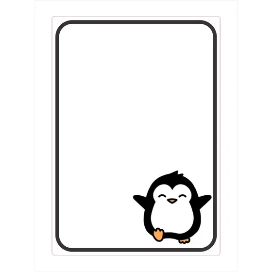 Lousa Magnética Planner Lembrete pinguim  Anotações Recados Quadro Branco Geladeira Tamanho 20x28 cm