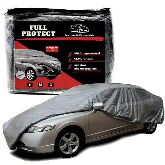 Capa de Cobrir Carro Grossa Forrada Impermeável Sol Chuva e Poeira