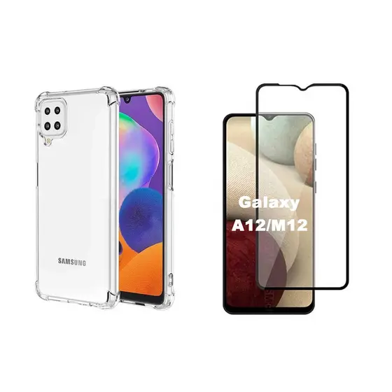 Capa Case Capinha Para Galaxy A12 + Película 3D Vidro Temperado