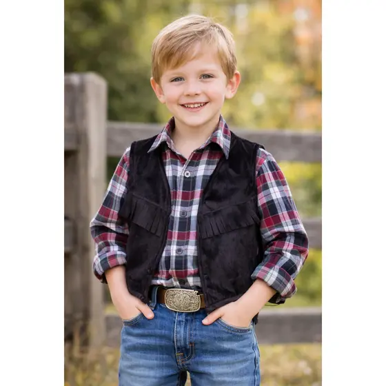 Colete Infantil com Franjas – Estilo Cowboy Country / Festa Junina