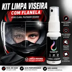 Kit Limpa Viseira Capacete Motos Com Pano Microfibra para Limpeza anti respingos de agua