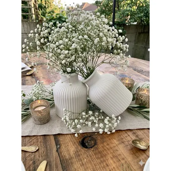 kit 12 garrafinhas ,vasos de gesso branco,decorativos para centro de mesa casamento, aniversário , Decoração,Batizado.