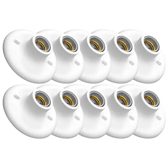 Plafon Branco Com Bocal de Porcelana E27 Kit com 10 peças