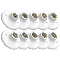 Plafon Branco Com Bocal de Porcelana E27 Kit com 10 peças