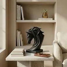 Escultura Decorativa Cavalo Estátua Cabeça Cavalo Decoração Luxo Mesa Escritório Presente