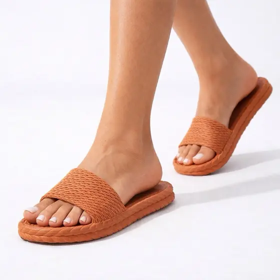 Chinelo Slide Trançado Premium Super Macio Antiderrapante e Massageador Dia a Dia