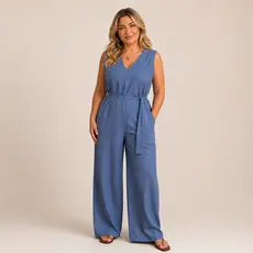Macacão Feminino Pantalona Romana Amarração Elegante Chique Sensorial Marrant