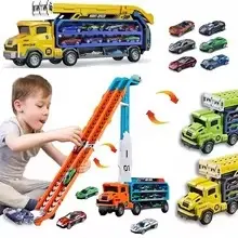Super Caminhão Pista Coaster com 6 Carros de Corrida e Elevador Foguete Radical!